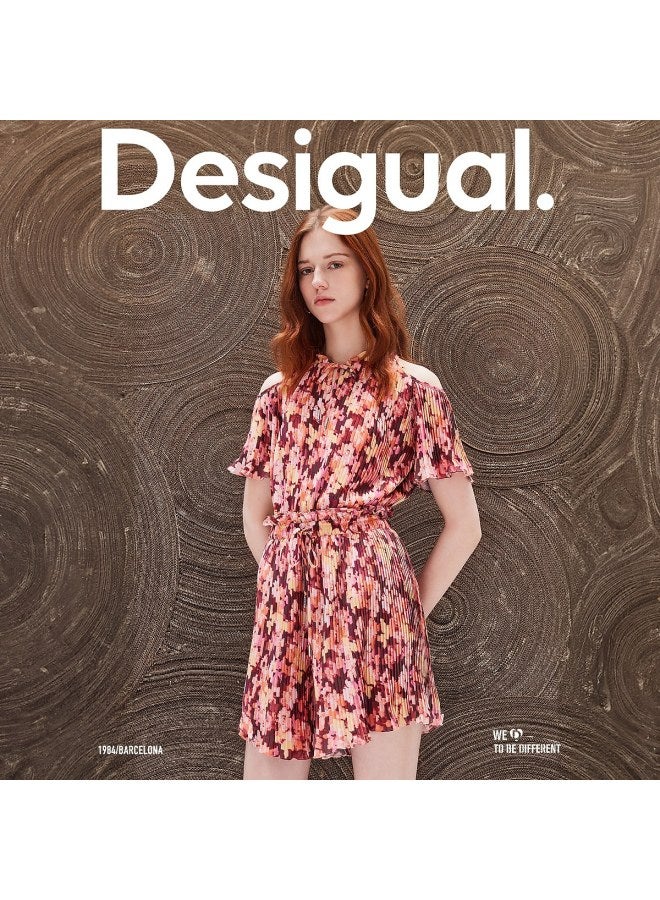 DESIGUAL floral Print Pleated Drawstring Elastic Waist Shorts - Women's Casual Pants - Image 2