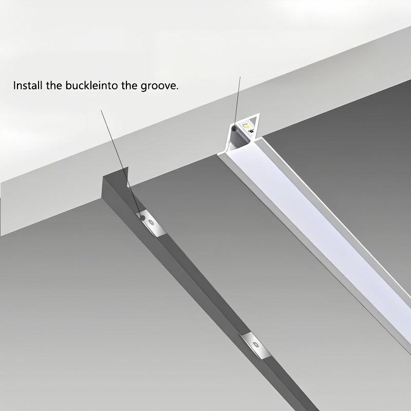 10pcs Pack 39.37inch Long Black Frame White Panel Integrated Recessed Light Troughs PVC Hard Plastic Line Lights With Installation Clips For Wall And Ceiling Decoration - Image 4