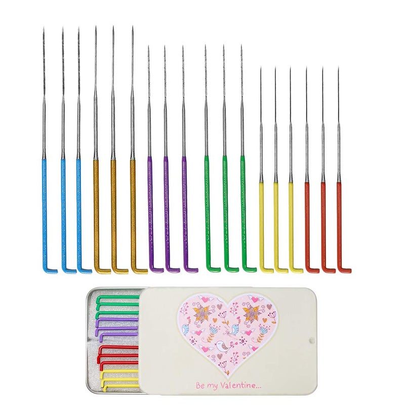 JUPEAN 18 Pieces Wool Felting Needles 6 Colors Needle Felting Tools Wool Triangular Felting Needles with Iron Box for Wool Felting 36 Gauge, 38 Gauge, 40gauge - Image 1