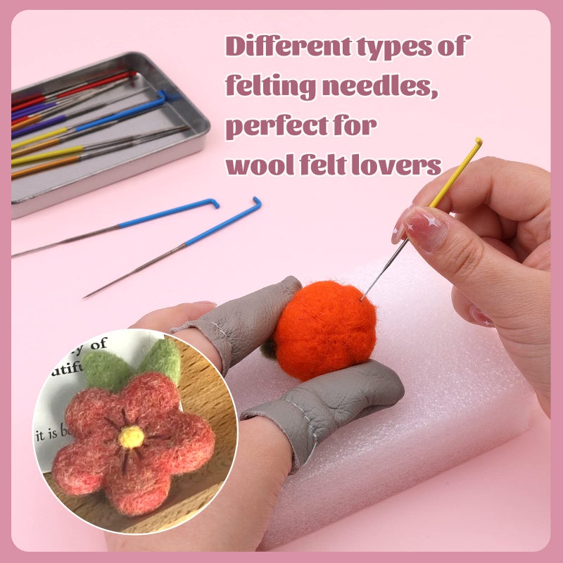 JUPEAN 18 Pieces Wool Felting Needles 6 Colors Needle Felting Tools Wool Triangular Felting Needles with Iron Box for Wool Felting 36 Gauge, 38 Gauge, 40gauge - Image 4