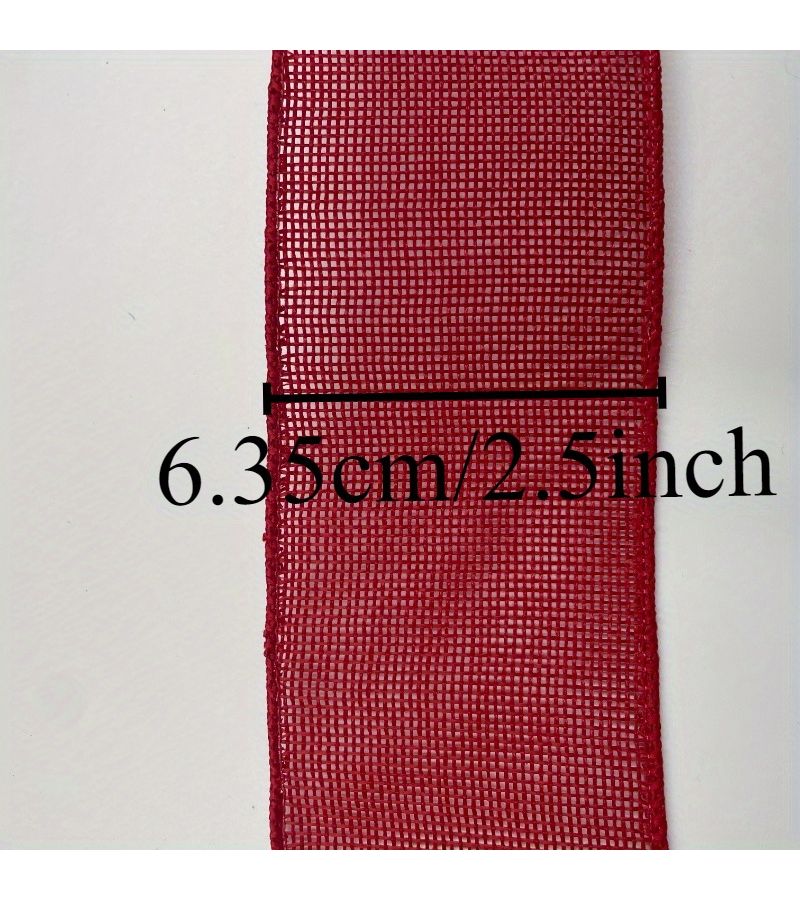 10 Yards Deep Red Openwork Crinkle Ribbon With Wire Edge For DIY Gift Bouquet Decor - Image 3