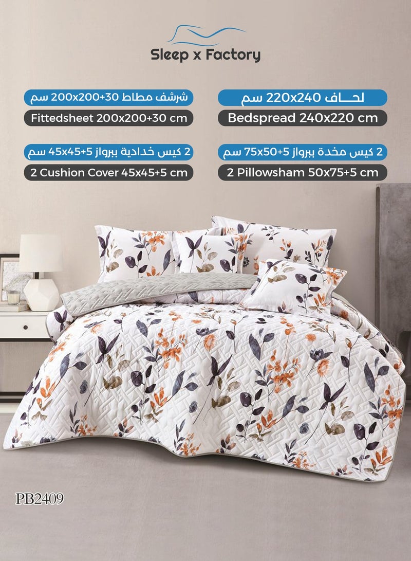 Sleep x Factory 6-Piece Double Compressed Comforter Set – Soft Microfiber Fabric – Elegant Design