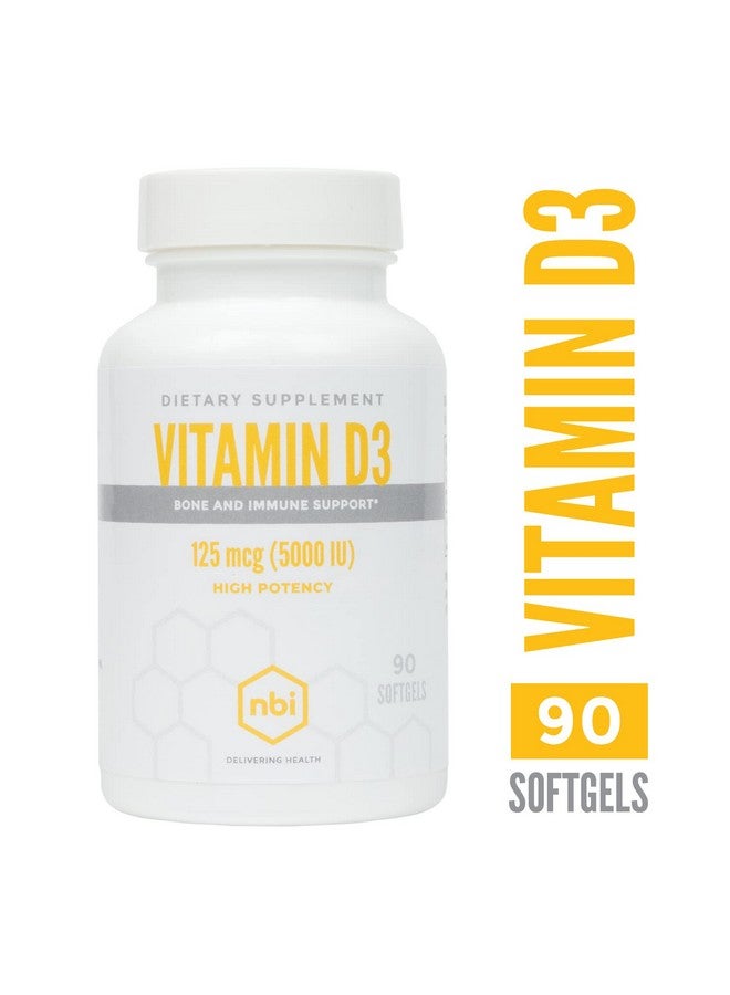 NBI High Potency Vitamin D3 125 Mcg 5000 Iu Softgels With Rosemary Extract Antioxidants  Bone Immunity Brain And Inflammation Balance Support  90 Softgel Capsules - Image 5