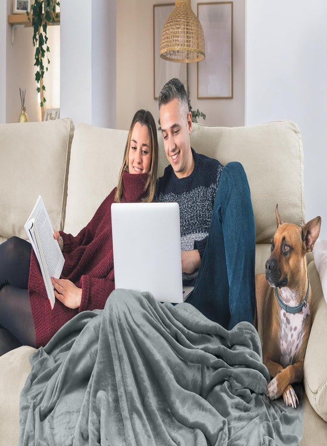 Utopia Bedding Fleece Blanket King Size Ash Grey 300GSM Luxury Fuzzy Soft Anti-Static Microfiber Bed Blanket (90x102 Inch) - Image 5