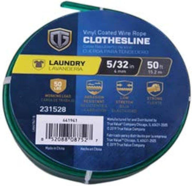 Mibro TruGuard Household Clothesline, 5/32 in. Diameter x 50 ft. Length, Easy-Grip Line for Indoor and Outdoor Laundry Drying, Strings Between Posts, Hooks or Fixtures, for Laundry Rooms, Yards and Balconies - Image 2