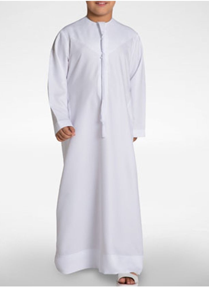 Generic - YATHREB Kids white Kandoora Thobe Arab dress Thobe, Dishdasha, Kandora Arabic Muslim Wear For Kids Islamic Muslim Praying Dressing Robe - Image 1