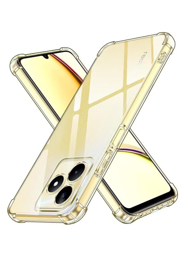 Case Compatible with Realme C63 C61 4G, Clear Case Four Corners Full Body Protection TPU Anti-Yellow Phone Cover - Clear - Image 1