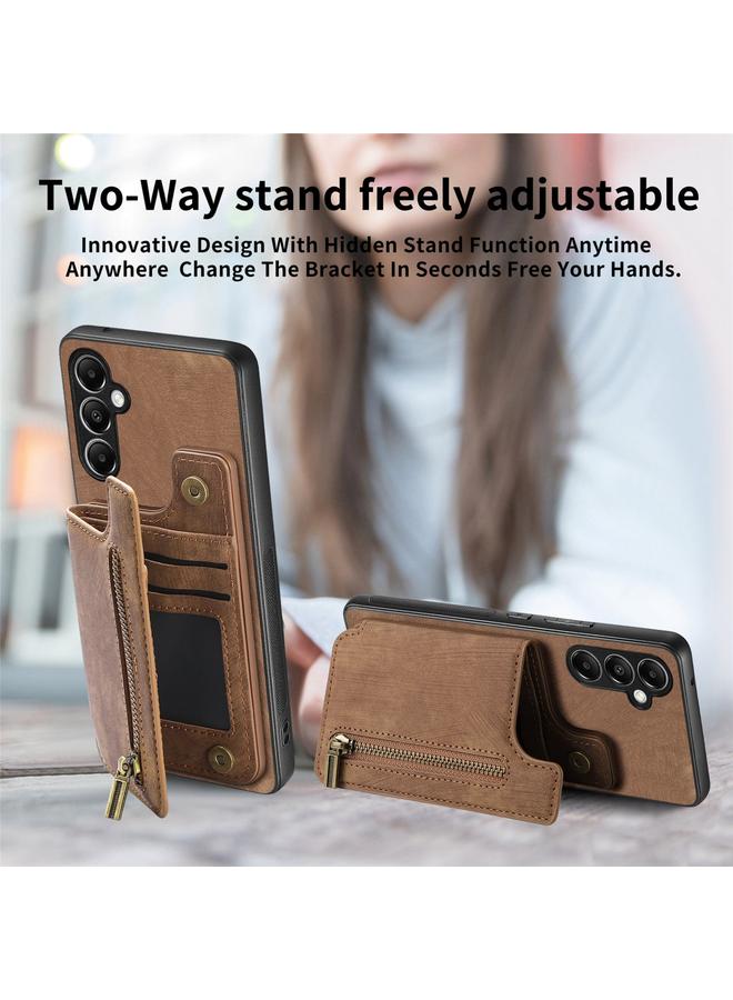 اس-توب جراب خلفي بسحاب من الجلد بتصميم كلاسيكي لهاتف Samsung Galaxy M14 - Image 5