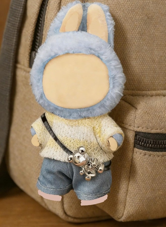 SHUOXUKE Doll Clothes Set and Accessories (No Doll), 2025 Stylish Exquisite Adorable Designed Clothes Outfit for 15cm/17cm with Sweater + Denim Jeans + Pants White - Image 5