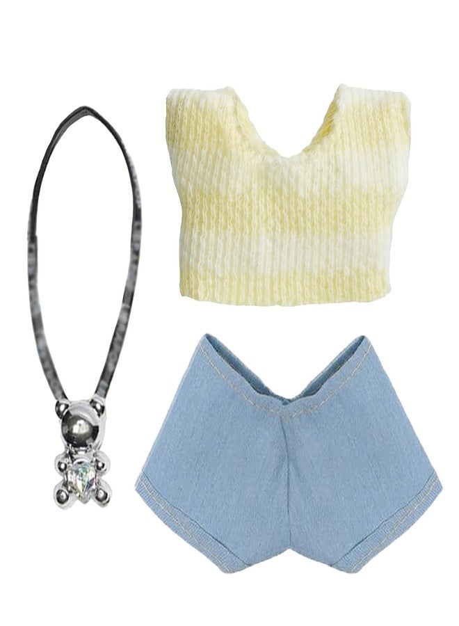 SHUOXUKE Doll Clothes Set and Accessories (No Doll), 2025 Stylish Exquisite Adorable Designed Clothes Outfit for 15cm/17cm with Sweater + Denim Jeans + Pants White - Image 3