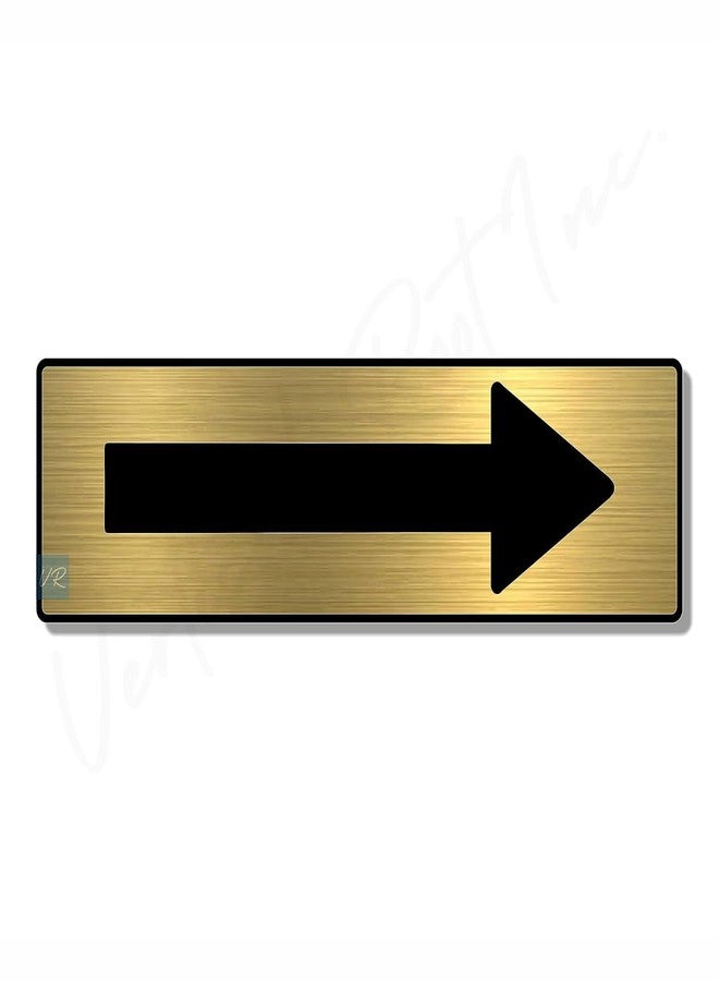 PRIBOX Directional Sign - Ultra-Durable Cast Matt Acrylic, Self-Adhesive 3M Tape, Waterproof, Scratch-Resistant, UV-Resistant, High-Contrast Arrow Gold Color (10 x 3 inch) - Image 1