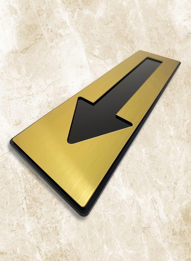 PRIBOX Directional Sign - Ultra-Durable Cast Matt Acrylic, Self-Adhesive 3M Tape, Waterproof, Scratch-Resistant, UV-Resistant, High-Contrast Arrow Gold Color (10 x 3 inch) - Image 2