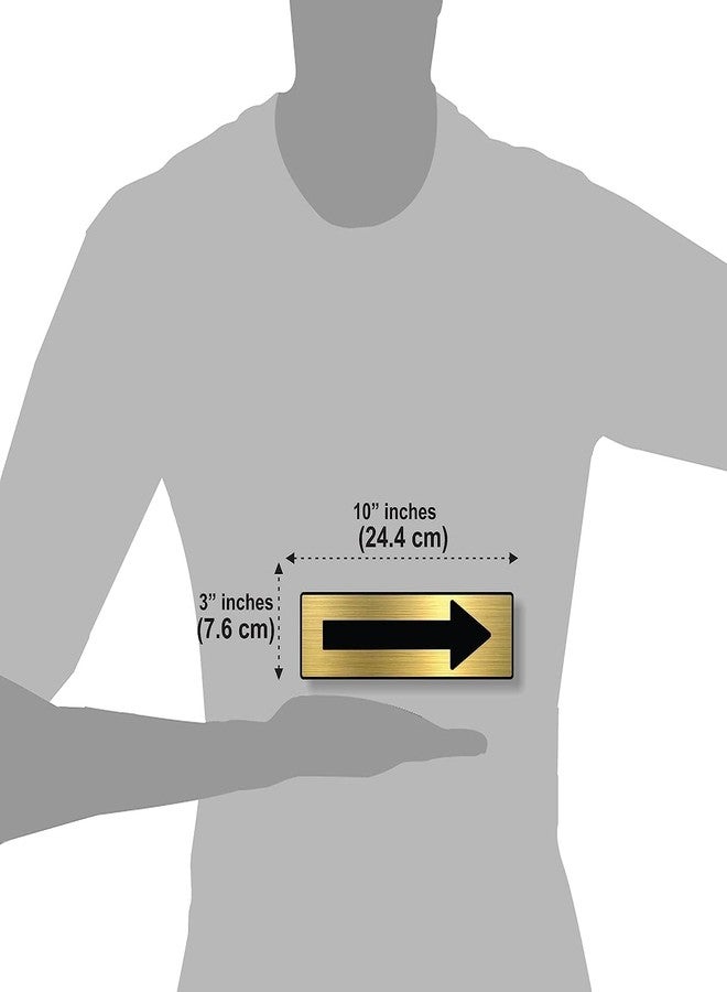 PRIBOX Directional Sign - Ultra-Durable Cast Matt Acrylic, Self-Adhesive 3M Tape, Waterproof, Scratch-Resistant, UV-Resistant, High-Contrast Arrow Gold Color (10 x 3 inch) - Image 5