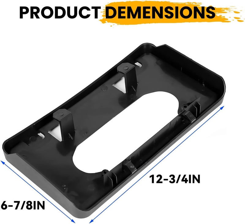 ECOTRIC for 2009-2014 Ford F150 Front Bumper License Plate Holder Frame Mounting Bracket Black, Replacement for # 9L3Z17A385A FO1068134 9L3Z-17A385-A - Image 3