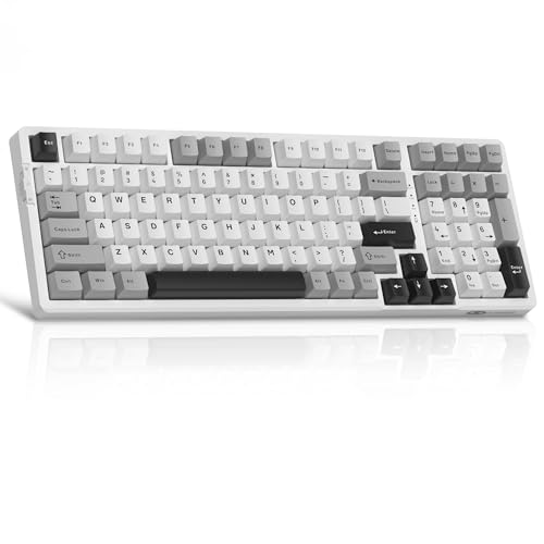 MageGee LIGHT100 Wireless Creamy Keyboard Gasket Structure Hot Swappable TriMode 24GUSBCBT50 RGB Backlit Mechanical Gaming Keyboard for WinMacPC PBT Keycap 4000mAh Battery Grey - Image 1