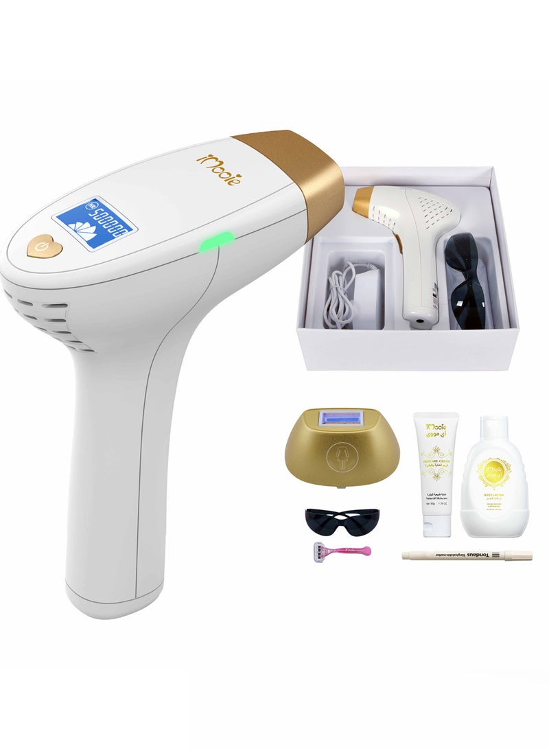 آي مووي اي مووي سلفر ليزر إزالة الشعر  نبضات الضوء المكثف  ومضات تلقائي مع عدسة واحدة (العدسة الأساسية ) 400 الف ومضة  مع هدية مرطب 150 مل وكريم عناية 50 مل وقلم ابيض تحديد البشرة  ونظارة لحماية العين - Image 1