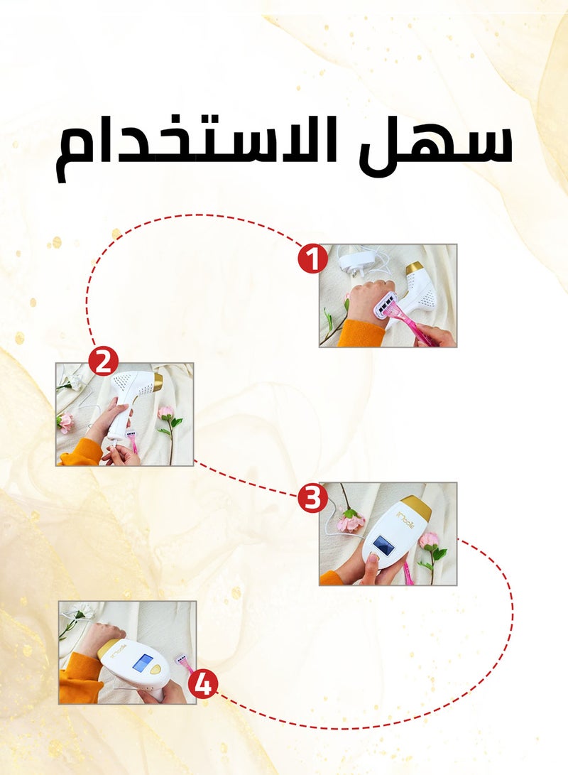 آي مووي اي مووي سلفر ليزر إزالة الشعر  نبضات الضوء المكثف  ومضات تلقائي مع عدسة واحدة (العدسة الأساسية ) 400 الف ومضة  مع هدية مرطب 150 مل وكريم عناية 50 مل وقلم ابيض تحديد البشرة  ونظارة لحماية العين - Image 3