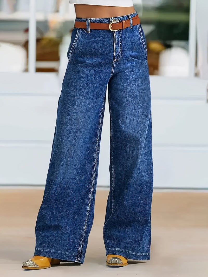 Women's Casual Wide-Leg High-Stretch Denim Pants - Image 4