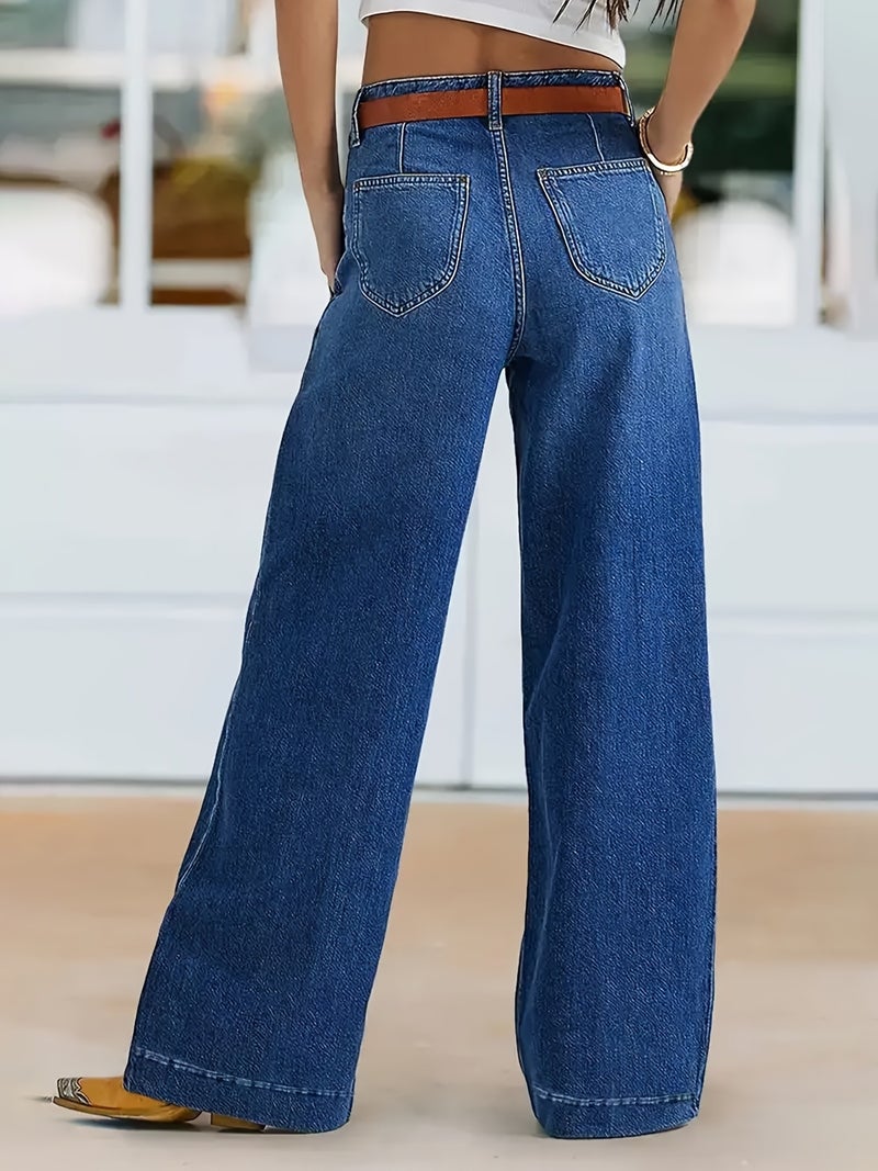 Women's Casual Wide-Leg High-Stretch Denim Pants - Image 3