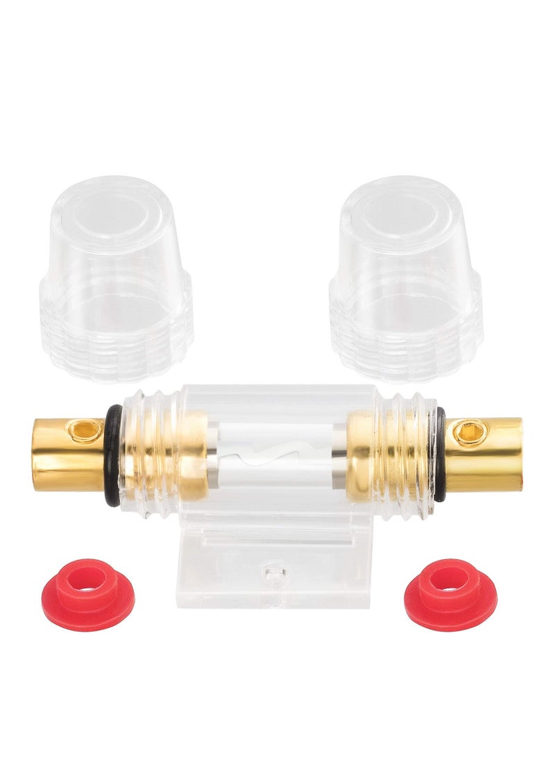 SYOSI AGU Fuse Holder 4-8 Gauge AWG in-line AGU Fuse Holder with 2 PCS 60A AGU Type Fuse for Car Audio Alarm Amplifier Truck Audio Compressors - Image 3