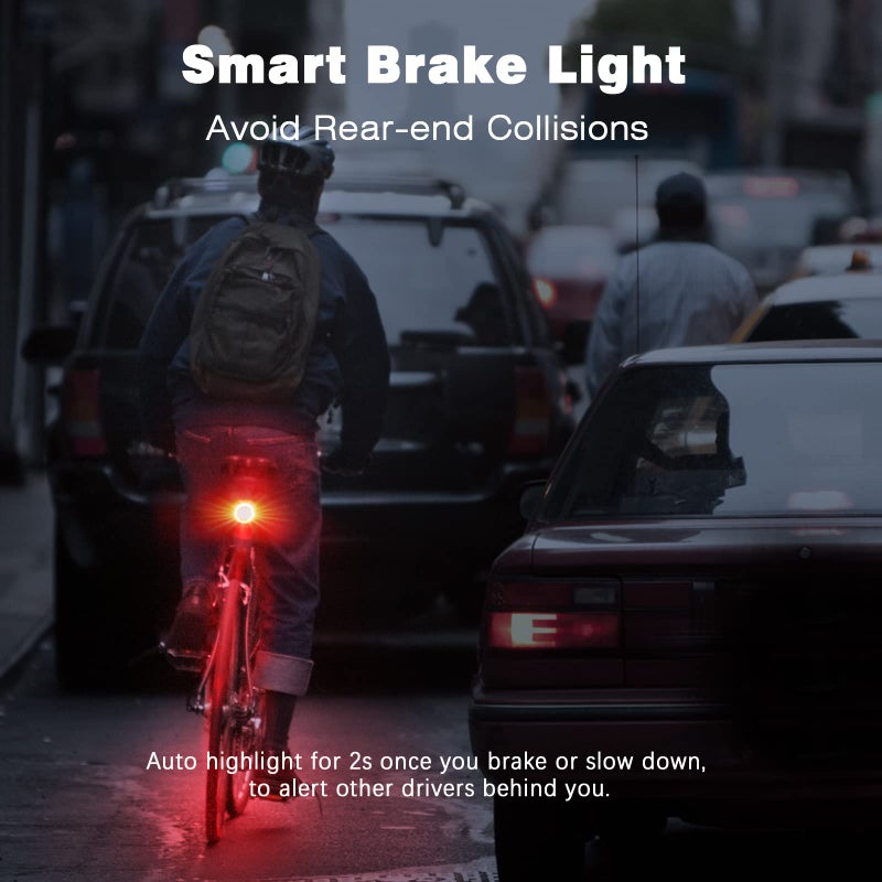 WSDCAM Smart Bike Tail Light Alarm Bike Brake Light Auto ON/Off Anti Theft Bike Alarm with Remote Waterproof Bicycle Alarm Rear Bike Light Bicycle Tail Light LED Rechargeable - Image 2