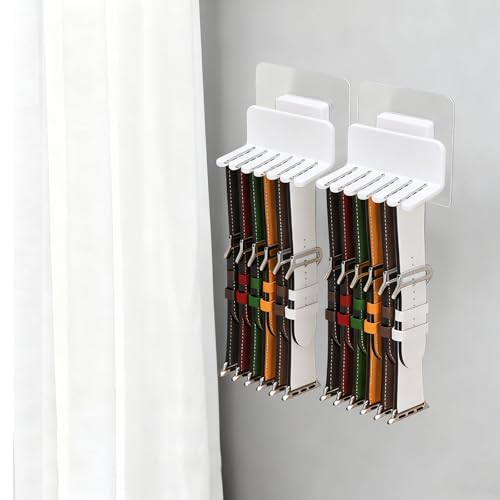 Zebrabox 2 Packs Watch Band Holder Organizer, Wall Mount Smartwatch with Band Organizer, Grooved Design for Easy Pick-and Place, Holds More Watch Straps, Easy Installation, Keeps Straps Tidy - Image 1