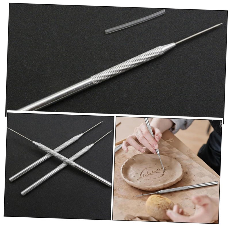8 Pcs Ceramic Clay Needle Tools Kit for Pottery Sculpting Carving and Detailing - Image 4