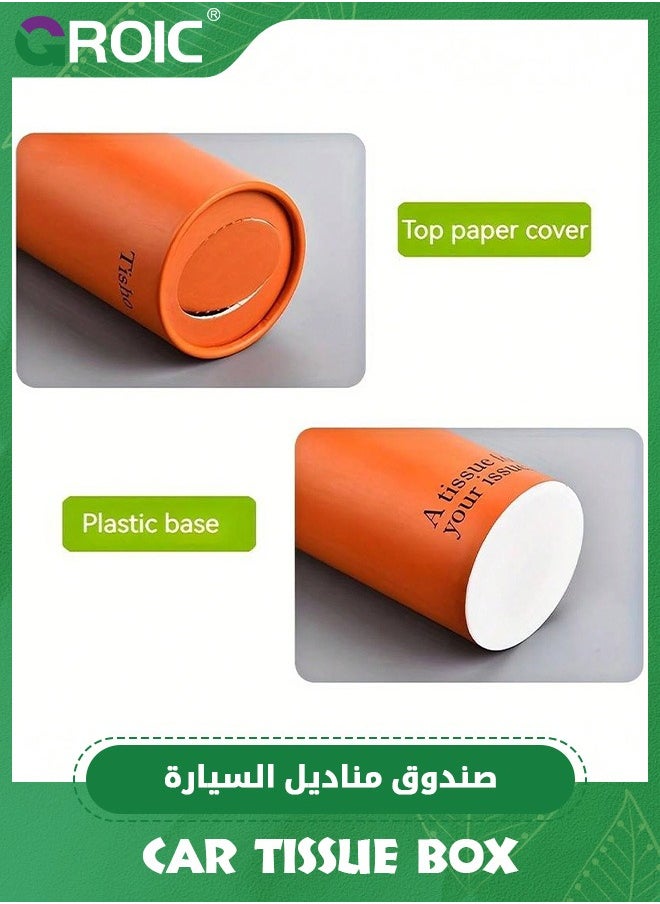 GROIC - 4 Pack Car Tissue Holder,Car Tissues Cylinder, Round Tissue Boxes for Car, Round Tube Car Tissue Box Round Container, Tissue Holder for Car - Image 1