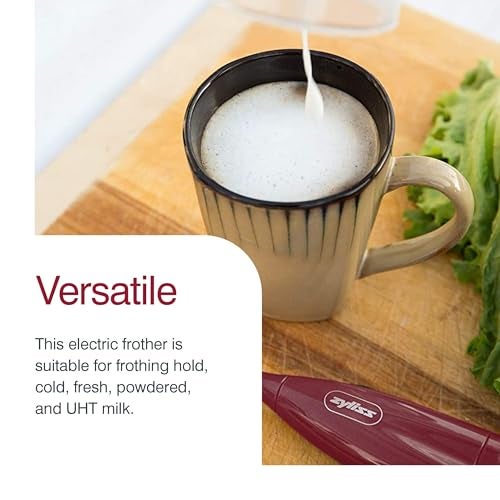 Zyliss Handheld Electric Milk Frother Wand - Versatile Drink Mixer - Frother for Coffee, Cappuccinos, Lattes or Shakes for Perfect Foam, Hot or Cold - Red - Image 5