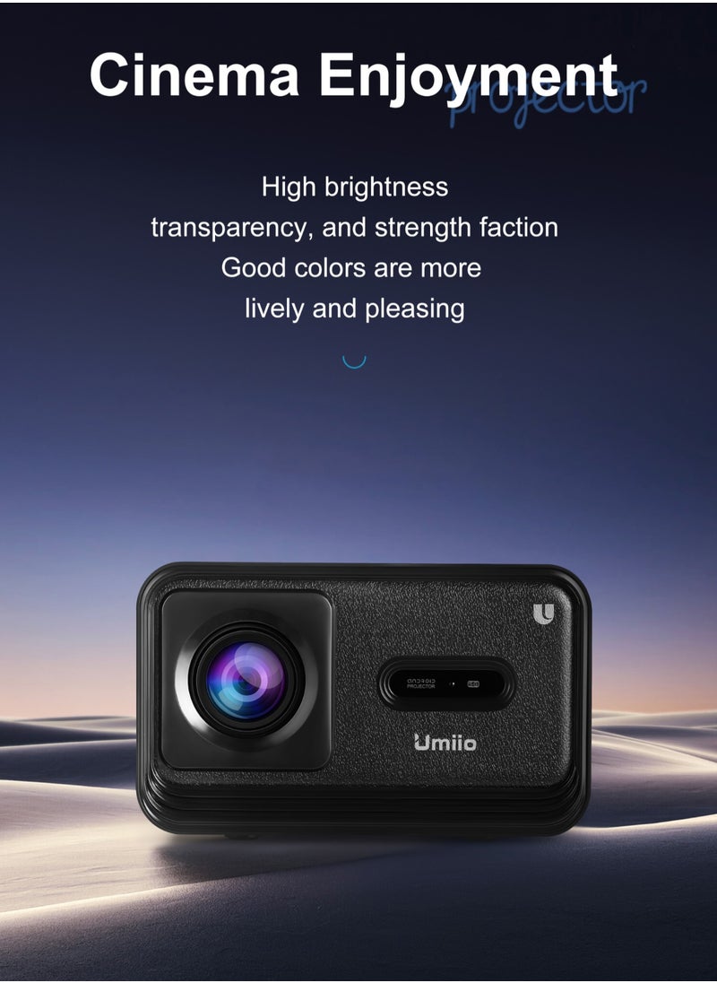 Umiio Smart Home Theater 4K Projector 5G WiFi and Bluetooth Projector for Movies and Game 1200ANSI Brightness Zoomable 50-150 Inch Compatible HDMI/USB/AV/Audio/iOS/Android  - Image 2