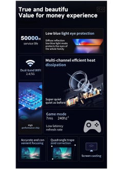 Umiio Smart Home Theater 4K Projector 5G WiFi and Bluetooth Projector for Movies and Game 1200ANSI Brightness Zoomable 50-150 Inch Compatible HDMI/USB/AV/Audio/iOS/Android  - Image 5