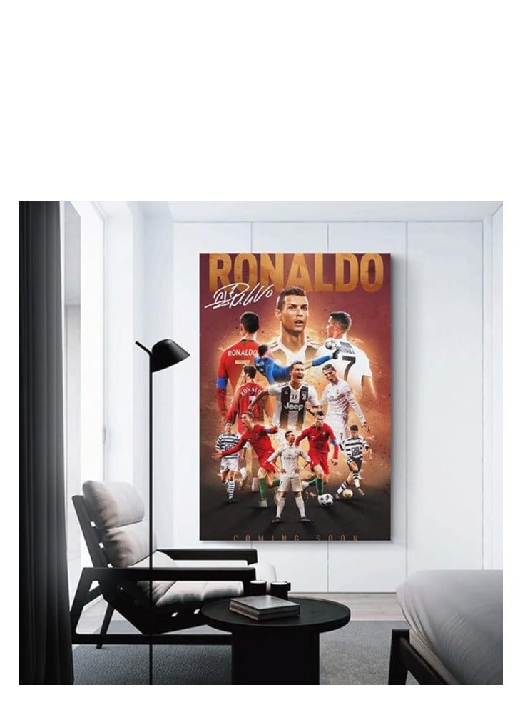 مؤسسة فكرة اليوم ملصق كريستيانو رونالدو 2 جدار الفن قماش طباعة ملصق المنزل الحمام غرفة نوم مكتب غرفة المعيشة ديكور قماش ملصق غير الإطار: 16 × 24 بوصة (40 × 60 سم) - Image 3