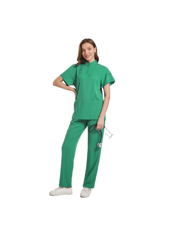 Loquat Womens Medical Scrubs Set Medical Uniform Set Cyan Green - Image 1