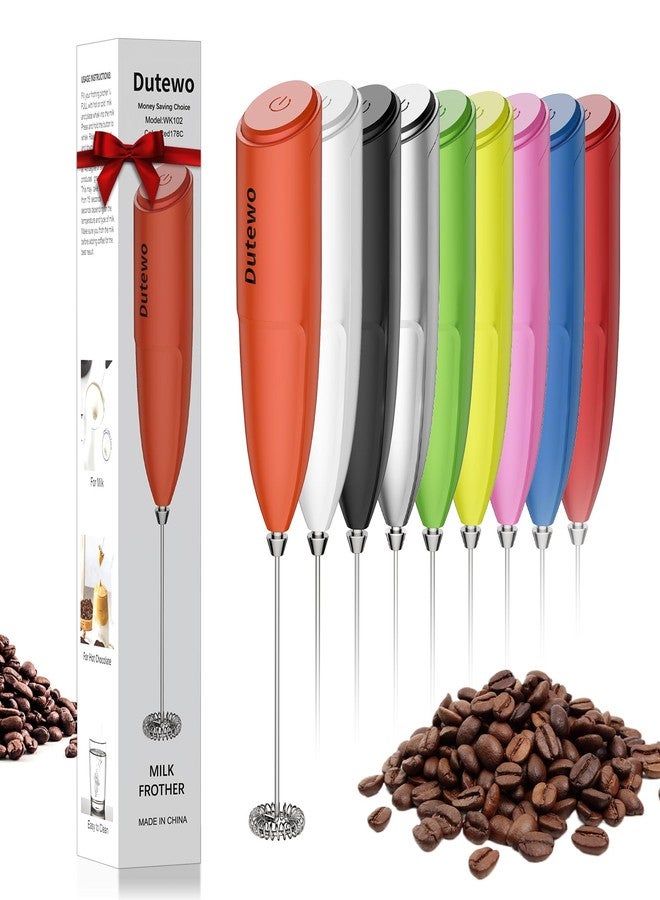 Dutewo Hand Mixer Milk Frother for Coffee - Dutewo Frother Handheld Foam Maker for Lattes, Electric whisk Drink Mixer Mini Foamer for Cappuccino, Frappe, Matcha, Hot Chocolate, Red 178C - Image 1
