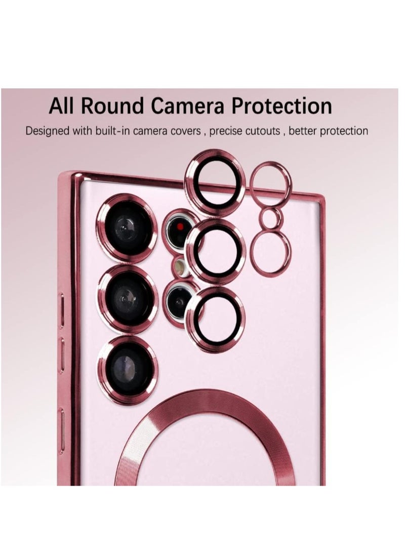 Magnetic Clear Case for SamsMagnetic Clear Case for Samsung Galaxy S23 Plus with Camera Lens Protector Magsafe Compatible Electroplated Soft TPU Shockproof Anti-Scratch Phone Caseung Galaxy S23 with C - Image 2