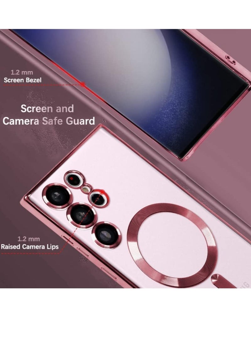 Magnetic Clear Case for SamsMagnetic Clear Case for Samsung Galaxy S23 Plus with Camera Lens Protector Magsafe Compatible Electroplated Soft TPU Shockproof Anti-Scratch Phone Caseung Galaxy S23 with C - Image 4