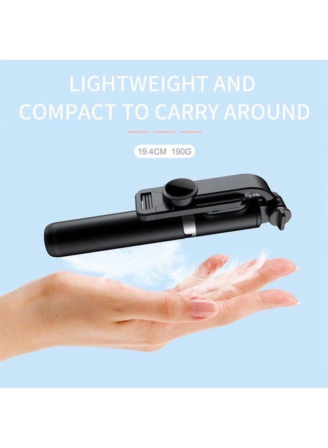 KOMI Selfie Stick - 4 in 1 Selfie Stick Tripod Mini Extendable Phone Tripod Portable with Detachable Wireless Remote Compatible with iPhone Samsung Camera Android(Black) - Image 3