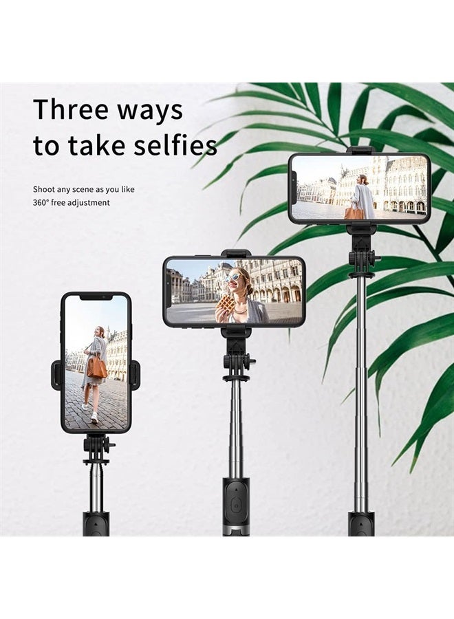 KOMI Selfie Stick - 4 in 1 Selfie Stick Tripod Mini Extendable Phone Tripod Portable with Detachable Wireless Remote Compatible with iPhone Samsung Camera Android(Black) - Image 4