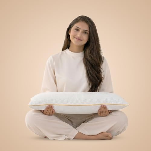 SleepyCat CoolTEC™ Memory Foam Pillow | Full Size Ortho Support Pillow | No Sagging, Breaking or Flattening | Up to 4° Cooler | Perforated Memory Foam for Airflow | White, Set of 1 (25 x 16 Inches) - Image 1