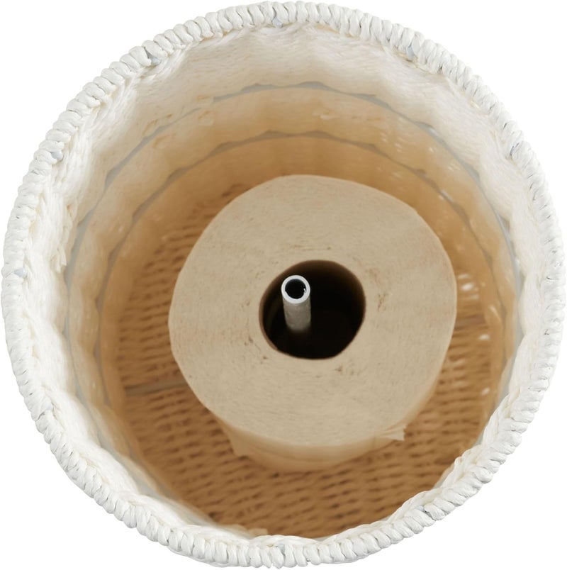 Household Essentials White Paper Rope Toilet Paper Holder - Image 3