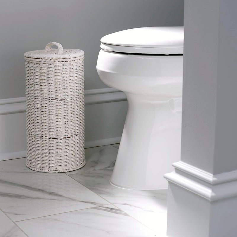 Household Essentials White Paper Rope Toilet Paper Holder - Image 2