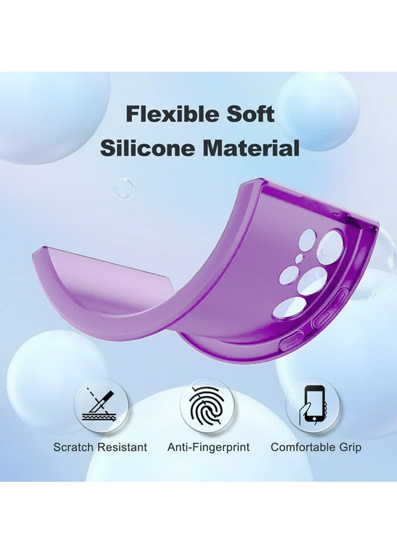 Wtech Soft Liquid Silicone Case Cover For Samsung Galaxy S24 Ultra 5G 2024 Lavender - Image 4