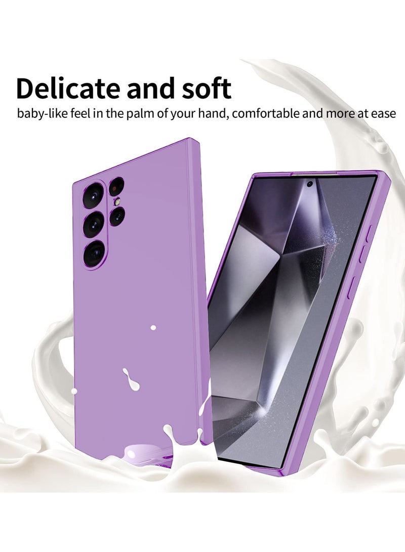Wtech Soft Liquid Silicone Case Cover For Samsung Galaxy S24 Ultra 5G 2024 Lavender - Image 3