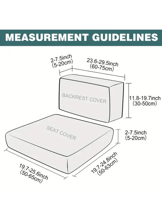 12pcs Patio Cushion Covers Set Dark Gray Elastic Backrest And Seat Covers For Outdoor Sofa - Image 3
