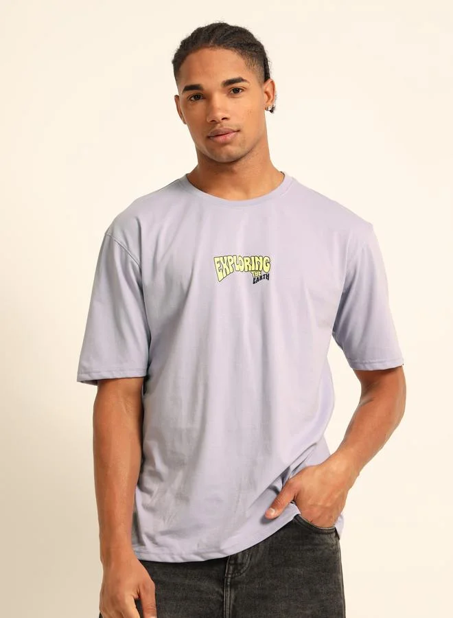 بوشيرت تيشيرت واسع بطبعة جرفيك