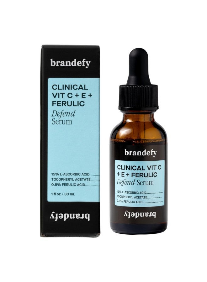 brandefy Brandefy Vitamin C Face Serum 15% L. Ascorbic Acid, Ferulic Acid .5% + Vitamin E for Self Care and Beauty, Face Dark Spot Corrector and Anti Aging 1oz, Made In The USA - Image 1