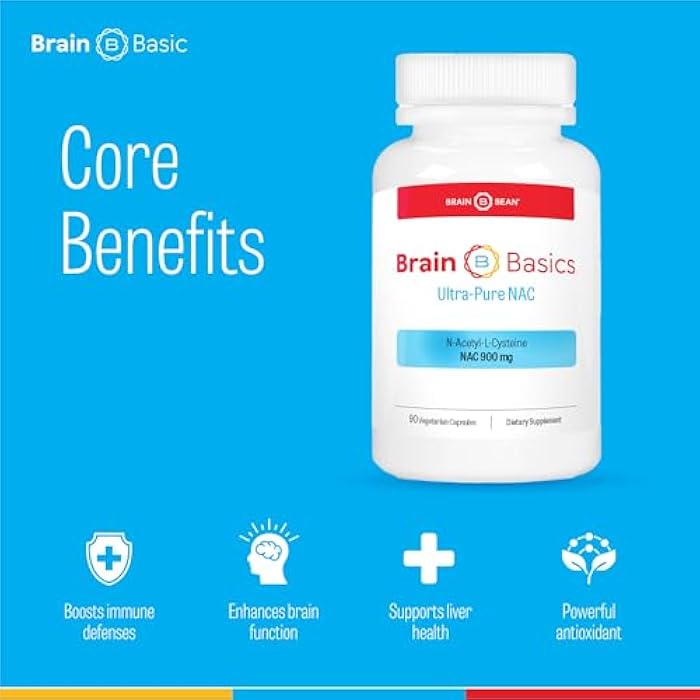 Brain-Bean Brain Basics Ultra NAC | Glutathione Precursor, Optimize Neurological and Liver Health and Immune Support | 90 Servings - Image 2