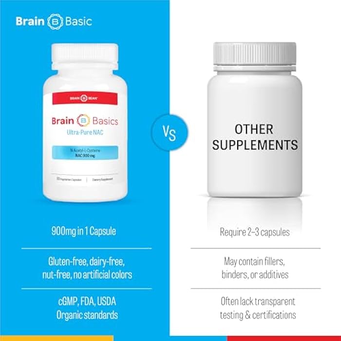 Brain-Bean Brain Basics Ultra NAC | Glutathione Precursor, Optimize Neurological and Liver Health and Immune Support | 90 Servings - Image 4