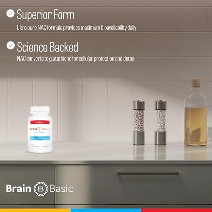 Brain-Bean Brain Basics Ultra NAC | Glutathione Precursor, Optimize Neurological and Liver Health and Immune Support | 90 Servings - Image 3