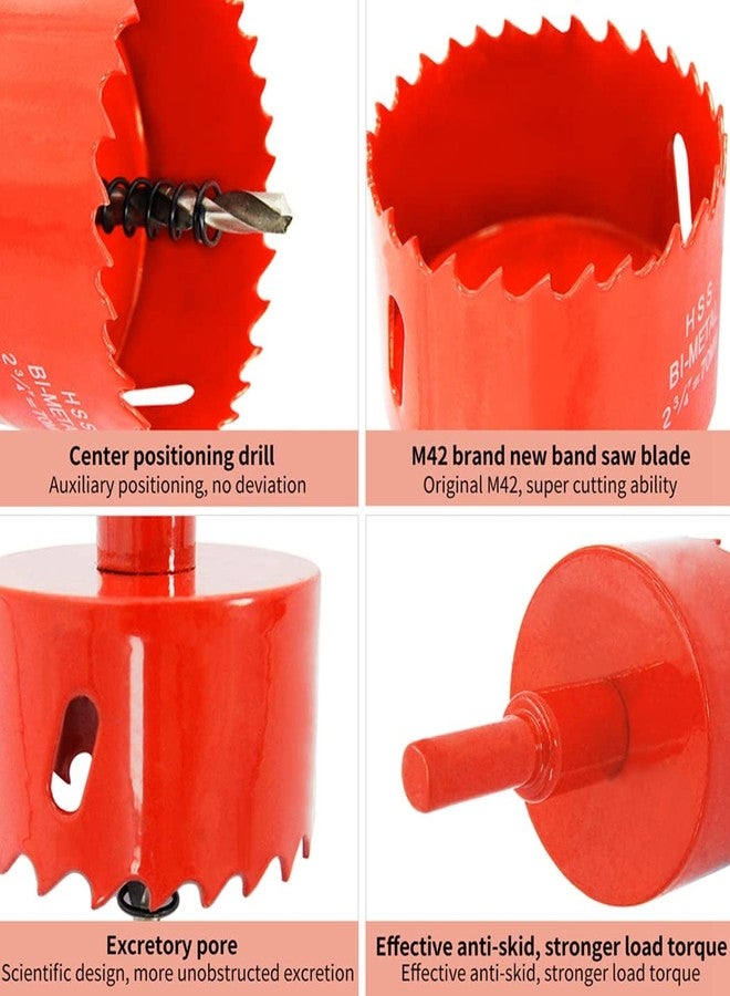 Laiwei Hole Saw Drill Bit LAIWEI HSS Hole Cutter with Arbor for Wood(2-3/32"(53mm Hole Saw)) - Image 3